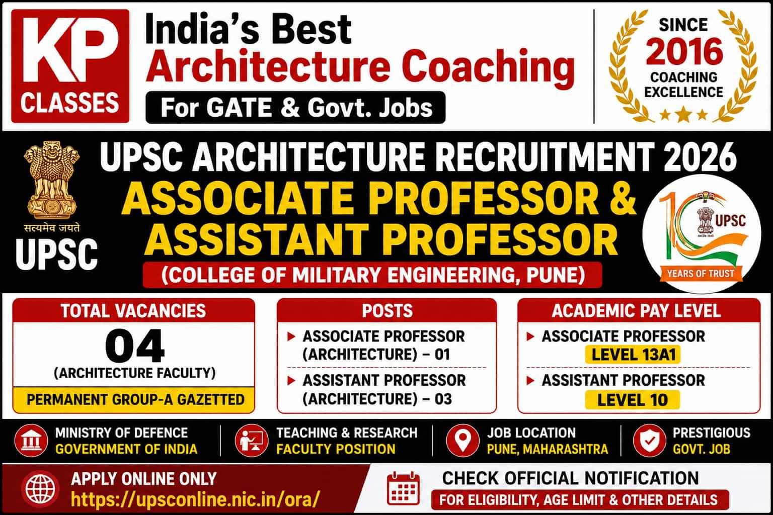 UPSC Architecture Faculty Recruitment 2026