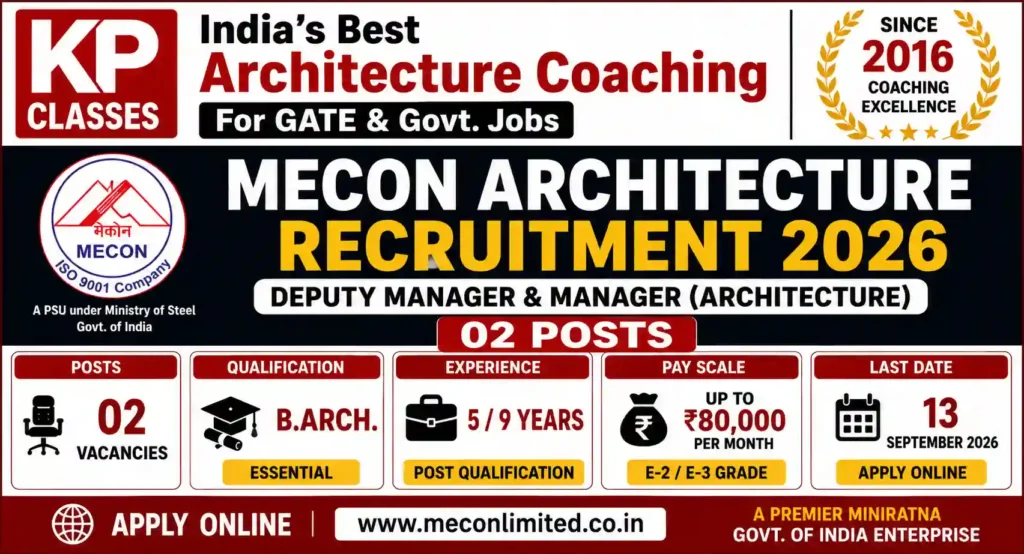 MECON Architecture Recruitment 2026