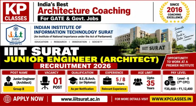 IIIT Surat Junior Engineer Architect Recruitment 2026
