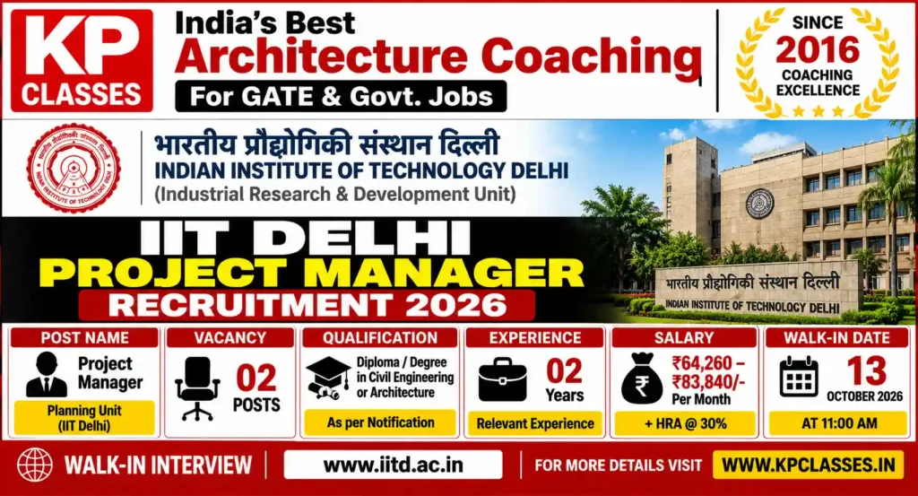 IIT Delhi Project Manager Recruitment 2026