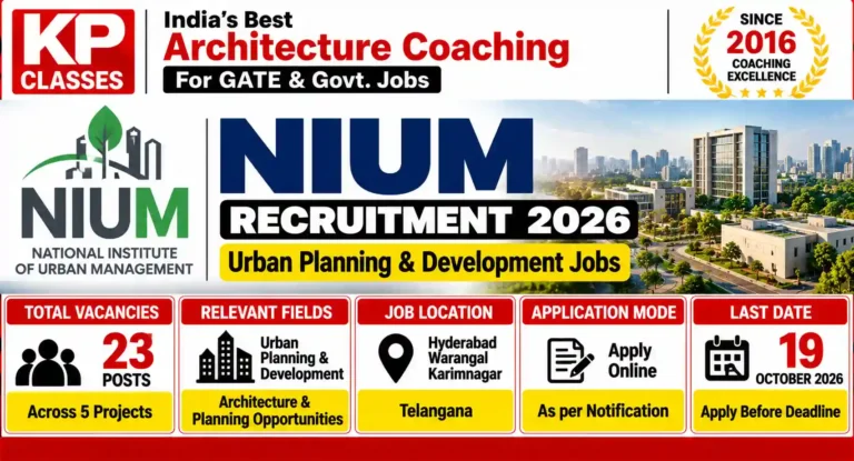 NIUM Recruitment 2026 Urban Planning